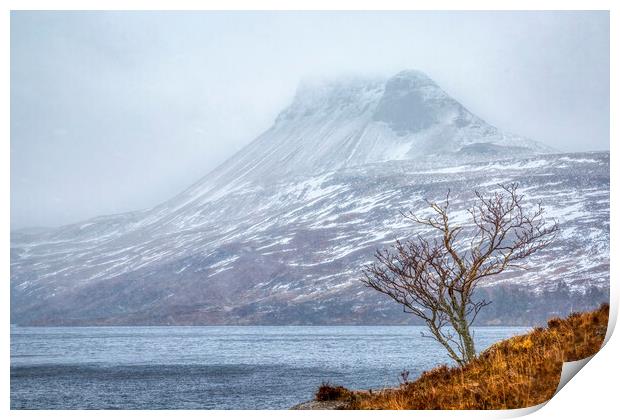 Stac Pollaidh in Winter Print by Derek Beattie