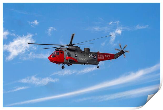 Royal Navy Sea King Helicopter Print by Derek Beattie