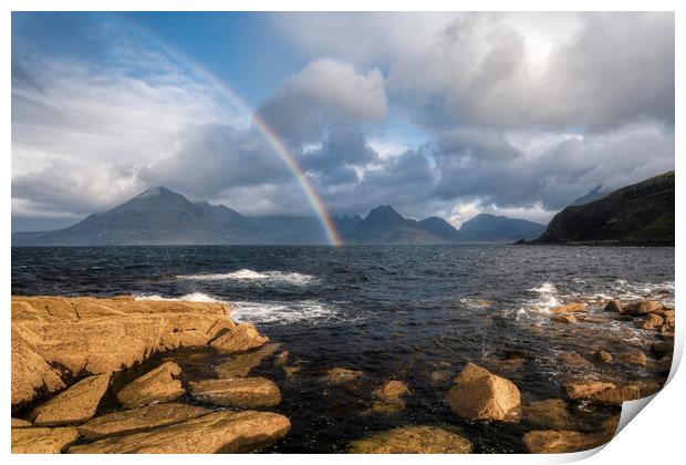 Rainbow Light at Elgol Isle of Skye Print by Derek Beattie