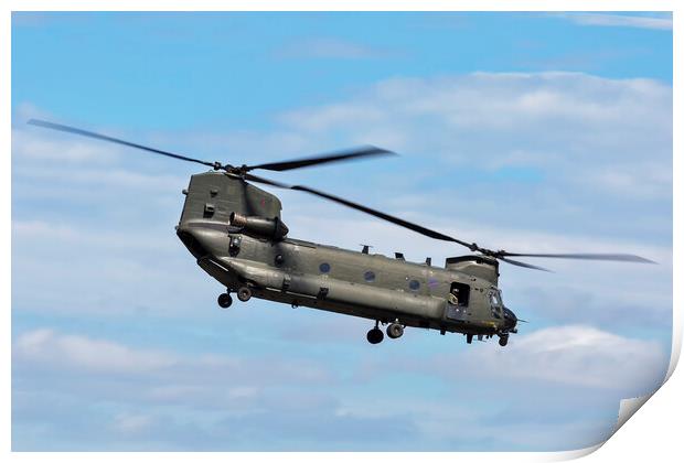 RAF CH47 Chinook Helicopter Print by Derek Beattie