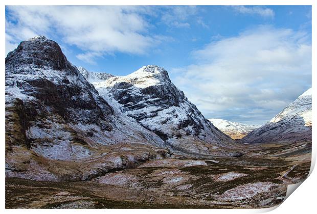 The Three Sisters Glencoe Scotland Print by Derek Beattie