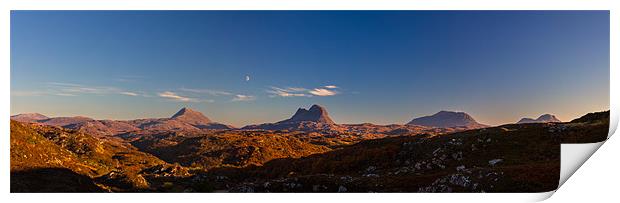 Assynt  Mountains Scotland Panorama Print by Derek Beattie