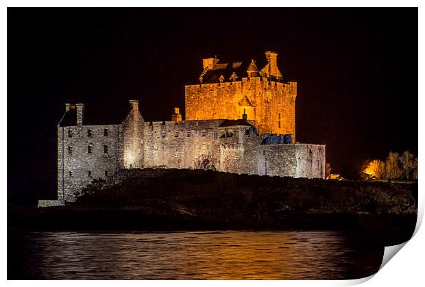 Eilean Donan Castle at Night Print by Derek Beattie