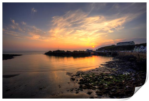 Portpatrick Harbour at Sunset Print by Derek Beattie