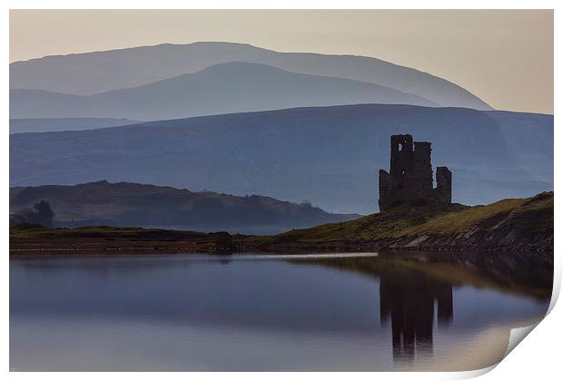 Ardvreck Castle and Loch Assynt Print by Derek Beattie