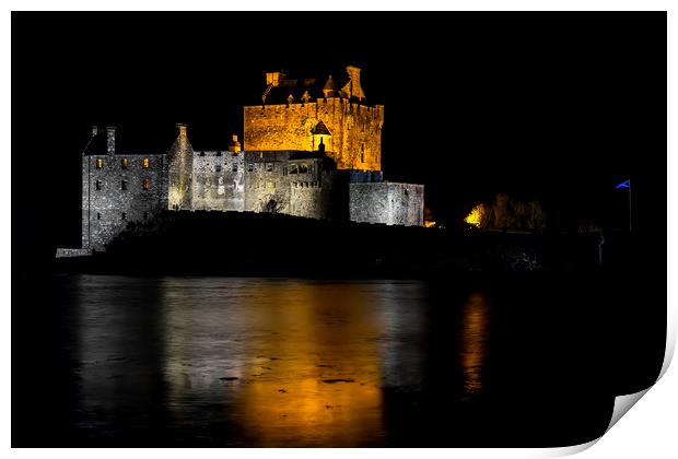 Eilean Donan Castle at Night Print by Derek Beattie