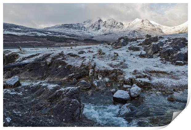Blaven Isle of Skye in Winter Print by Derek Beattie