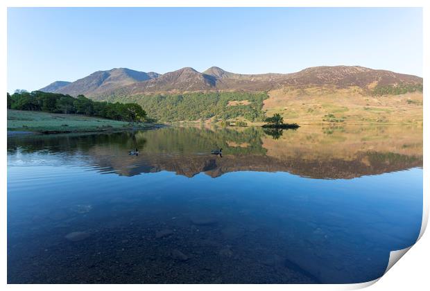 Crummock Water Reflections Print by Derek Beattie