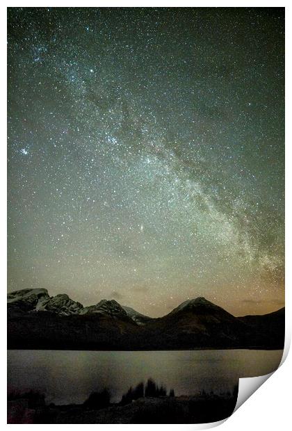 Milky Way Over Blaven and Loch Slapin Print by Derek Beattie