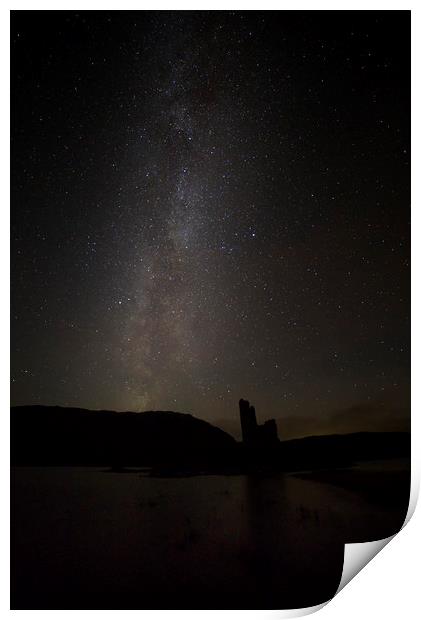 Ardvreck Castle and Milky Way Print by Derek Beattie