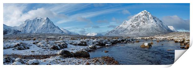 Glencoe Winter Panorama Print by Derek Beattie