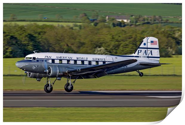 DC3 Clipper Tabitha May Pan Am Print by Derek Beattie