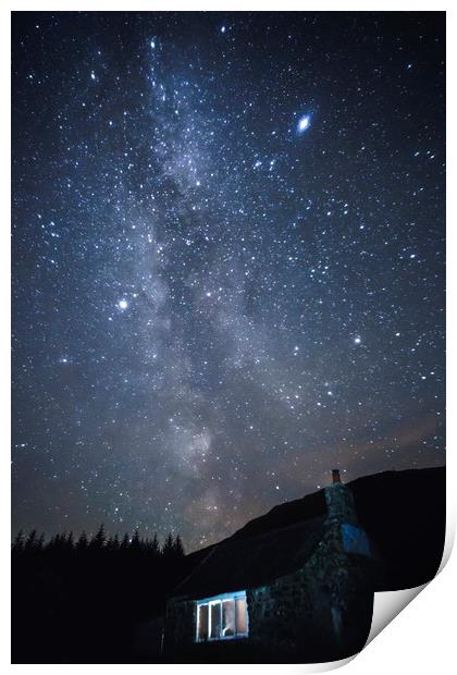  Milky Way Over White Laggan Bothy in Galloway For Print by Derek Beattie