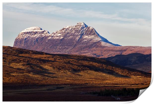 Suilven in Winter Scotland Print by Derek Beattie