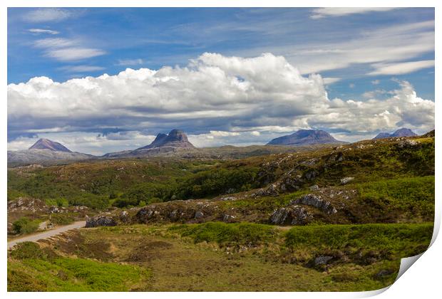 Mountains of Assynt Print by Derek Beattie