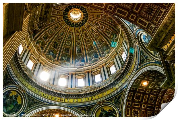 Divine Illumination: St. Peter's Dome Print by William AttardMcCarthy