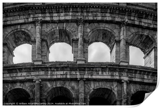 Colosseum Arches: Monochrome Architectural Detail  Print by William AttardMcCarthy