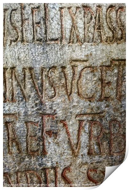 Ancient Inscription: Latin Stone Detail Photograph Print by William AttardMcCarthy