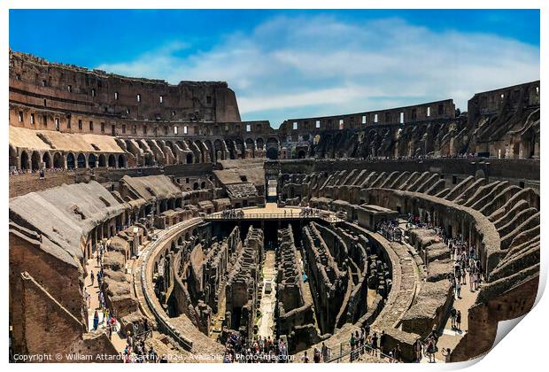 Colosseum Grandeur: Interior Wide Angle View Print by William AttardMcCarthy