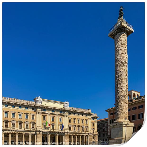 Majestic Marcus Aurelius Column: Ancient Roman Monument Print by William AttardMcCarthy