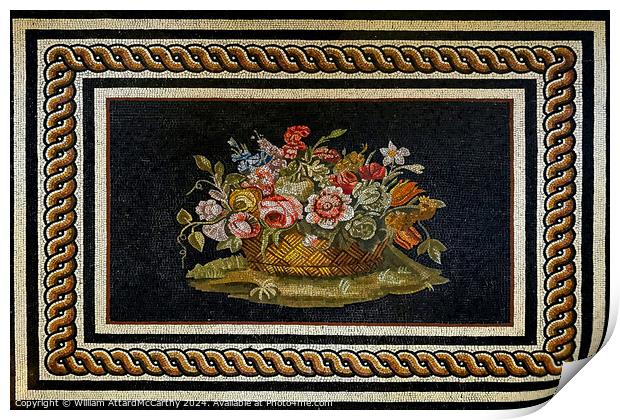 Floral Tribute: Roman Mosaic Print by William AttardMcCarthy