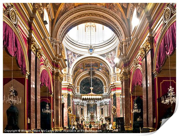 Mdina Cathedral Print by William AttardMcCarthy