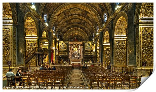 St John's Co-Cathedral Print by William AttardMcCarthy