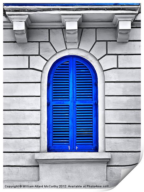 Blue Window Print by William AttardMcCarthy