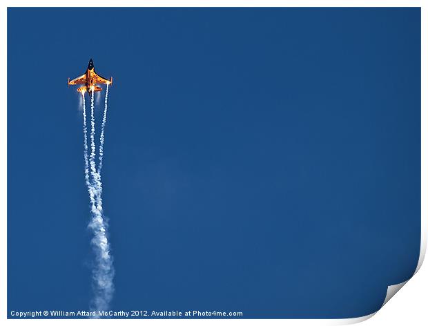 RNLAF  F-16 Fighting Falcon and Flares Print by William AttardMcCarthy