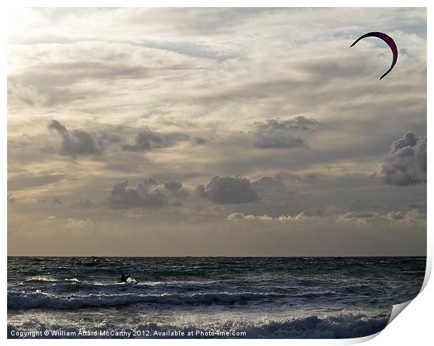 Kite Surfing Print by William AttardMcCarthy