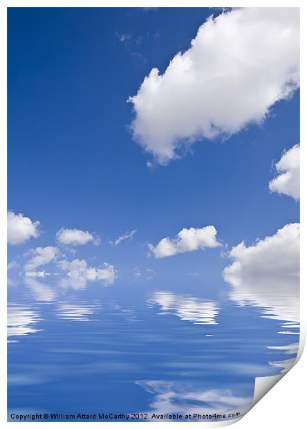 Clouds over Water Print by William AttardMcCarthy