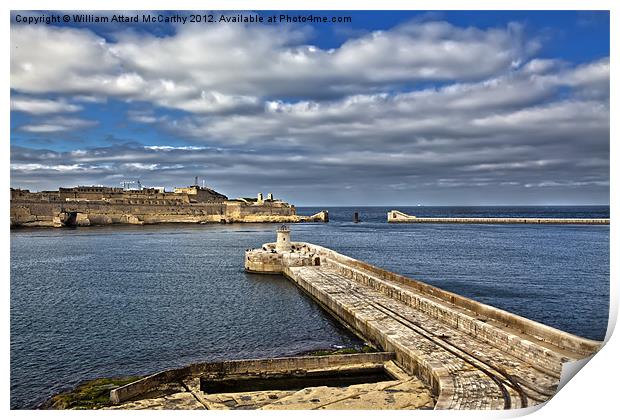 Grand Harbour Breakwater Print by William AttardMcCarthy