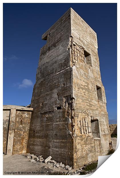 Fort Ricasoli Gun Tower Print by William AttardMcCarthy