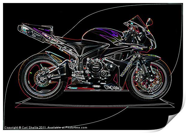Honda CBR Print by Carl Shellis