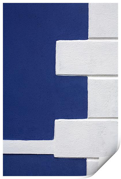 Blue Wall White Detail I Print by Natalie Kinnear