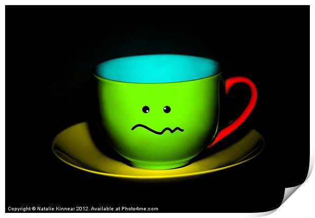 Funny Wall Art - Confused Colourful Teacup Print by Natalie Kinnear