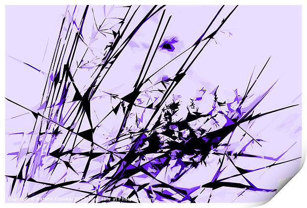 Strike Out Purple and Black Abstract Print by Natalie Kinnear
