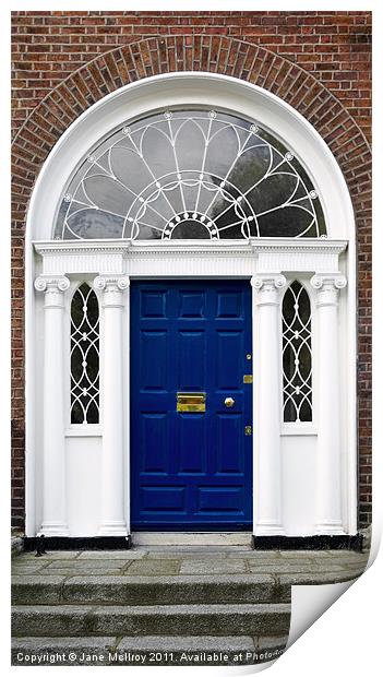 Blue Georgian Door, Dublin, Ireland Print by Jane McIlroy