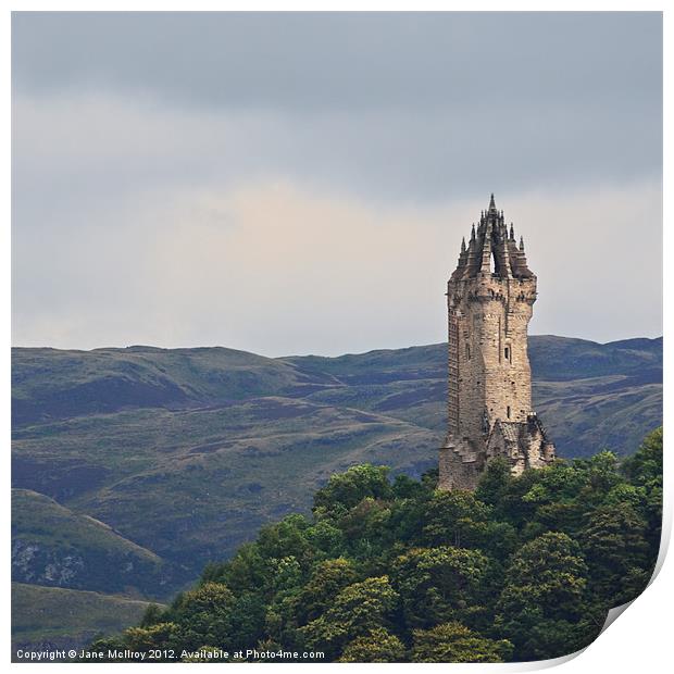 Wallace Monument, Stirling Print by Jane McIlroy