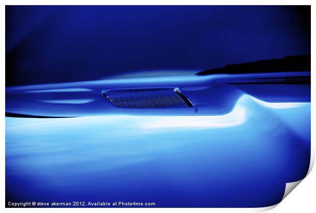 Blue Aston Martin Print by steve akerman