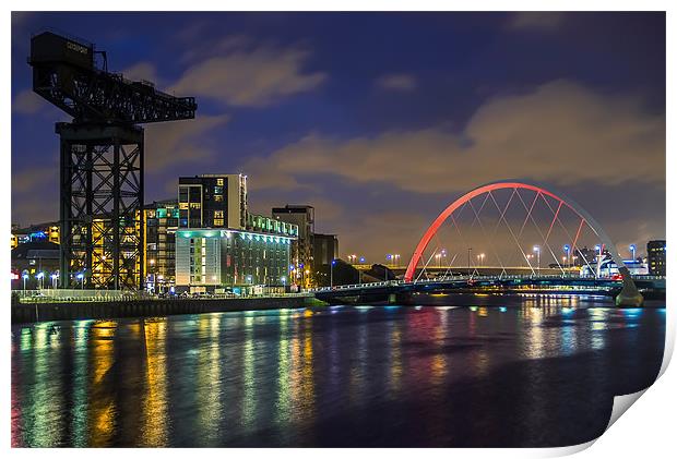 Squinty Bridge /Finnieston Crane Print by Patrick MacRitchie