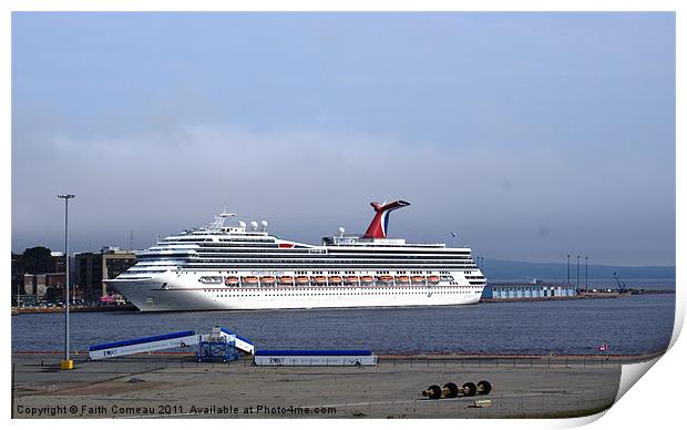 The Beautiful Carnival Glory Cruise Ship Print by Faith Comeau