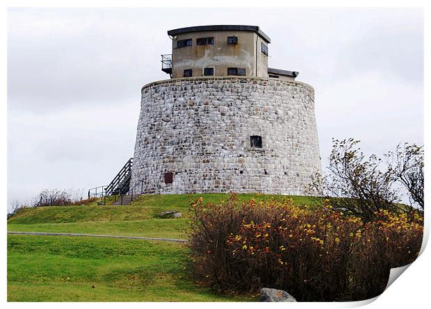Martello Tower at it's Best Print by Faith Comeau