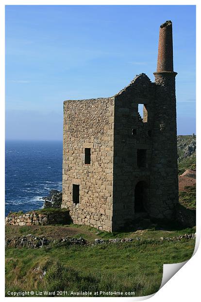 Tin Mine in Cornwall Print by Liz Ward