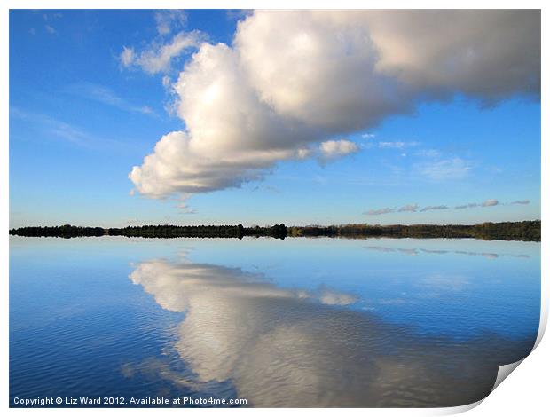 Fluffy Cloud over Hanningfield Print by Liz Ward