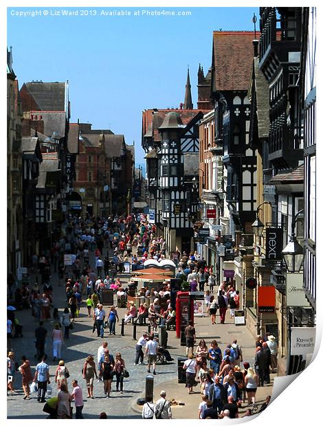 Chester City Centre Print by Liz Ward