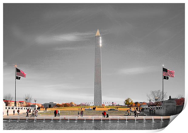 Washington Monument Print by Cliff Kramer