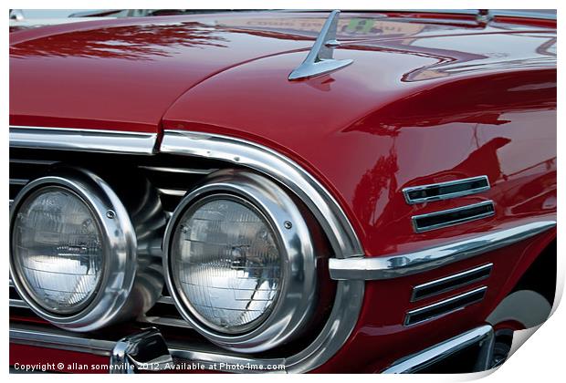 1960s chevrolet impala Print by allan somerville