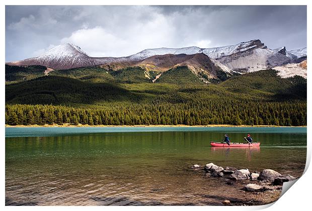 Canoe on Lake Print by Mark Harrop