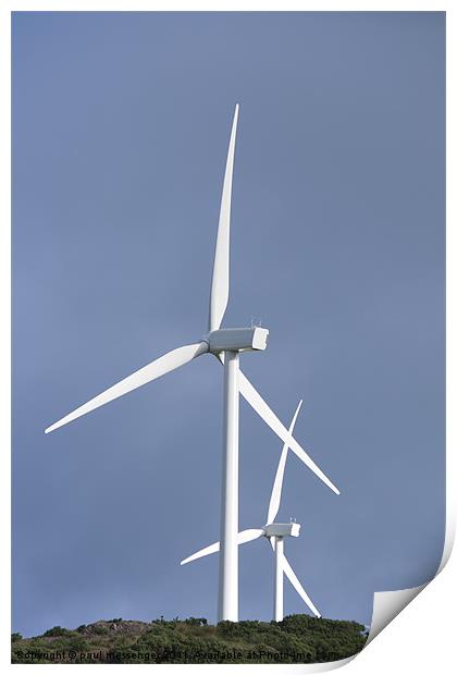 wind turbine Print by Paul Messenger